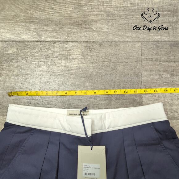 Officine Generale Elia Italian Fresco Wool Wide Leg Pants Size 40 (12) - Picture 3 of 6